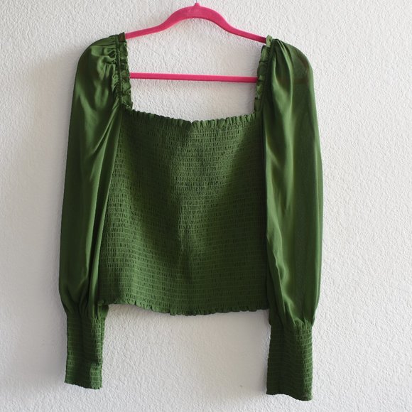 Reformation Pinto Smocked Square Neck Top - Picture 4 of 7